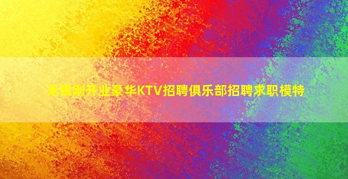 无锡刚开业豪华KTV招聘俱乐部招聘求职模特
